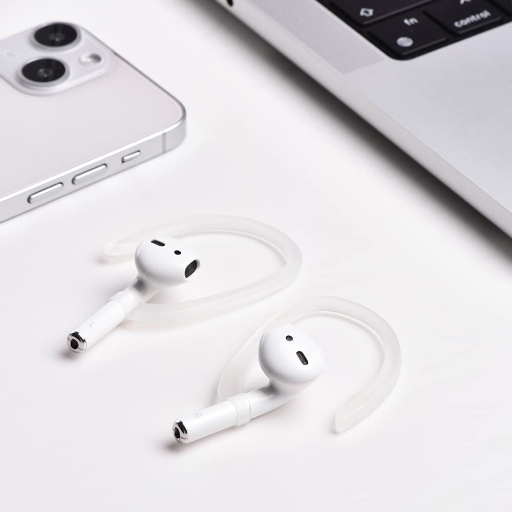 ICARER Anti-Slip Ear Hooks for AirPods 1/2/3/Pro - Secure Fit Sports Ear Hooks for Apple AirPods - Transparent Design - Perfect for Running, Gym Workouts & Outdoor Activities