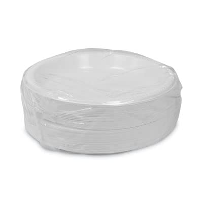 Pactiv Evergreen Meadoware Impact-Resistant Plastic Plates - 10.25 Inch White Dinner Plates (Pack of 500) - Durable Disposable Tableware for Parties, Picnics & Catering Events