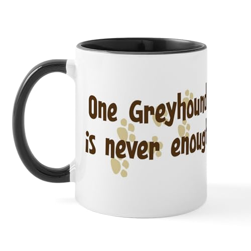 White/Black Inside - Never Enough: Greyhound Mug
