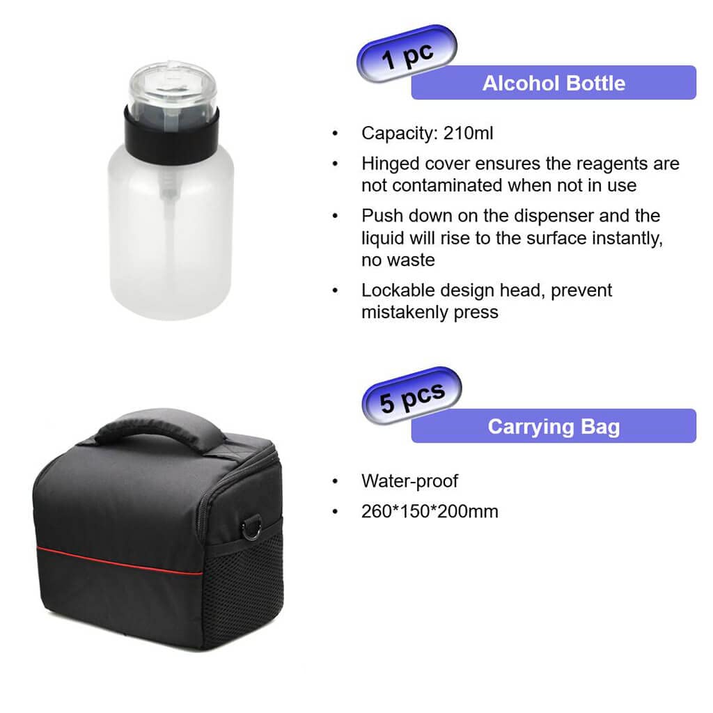 Fiber Optic Cleaning Kit - 1.25mm & 2.5mm Cleaner Pens with Wipes for FC/SC/ST/LC/MU Connectors - Professional FTTH Maintenance Tool for Home & Office Network Equipment
