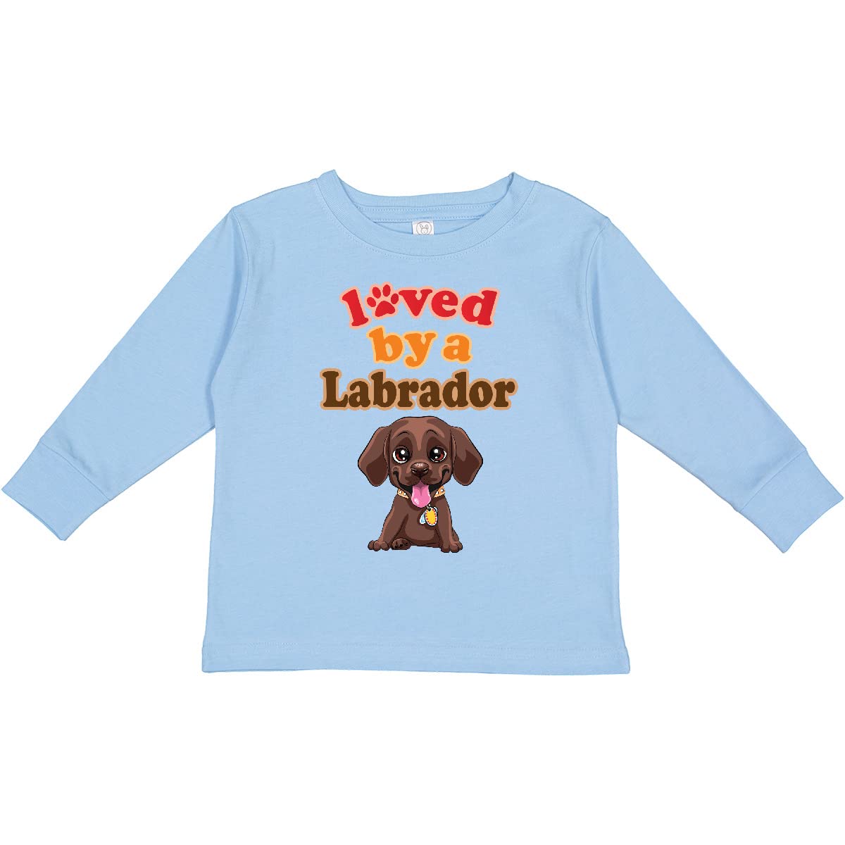 Inktastic Chocolate Labrador Dog Lover Long Sleeve Toddler T-Shirt - Cute Puppy Apparel for Kids, Boys & Girls - Perfect for Playdates, Family Outings & Pet-Themed Events