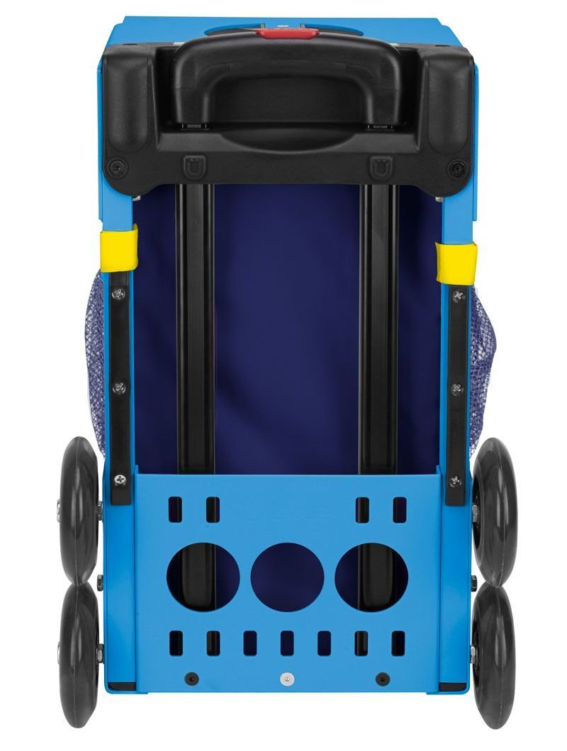 ZUCA Florida Flamingo Sport Insert Bag with Blue Frame & LED Flashing Wheels - Perfect for Skating, Travel & School Backpack Organization