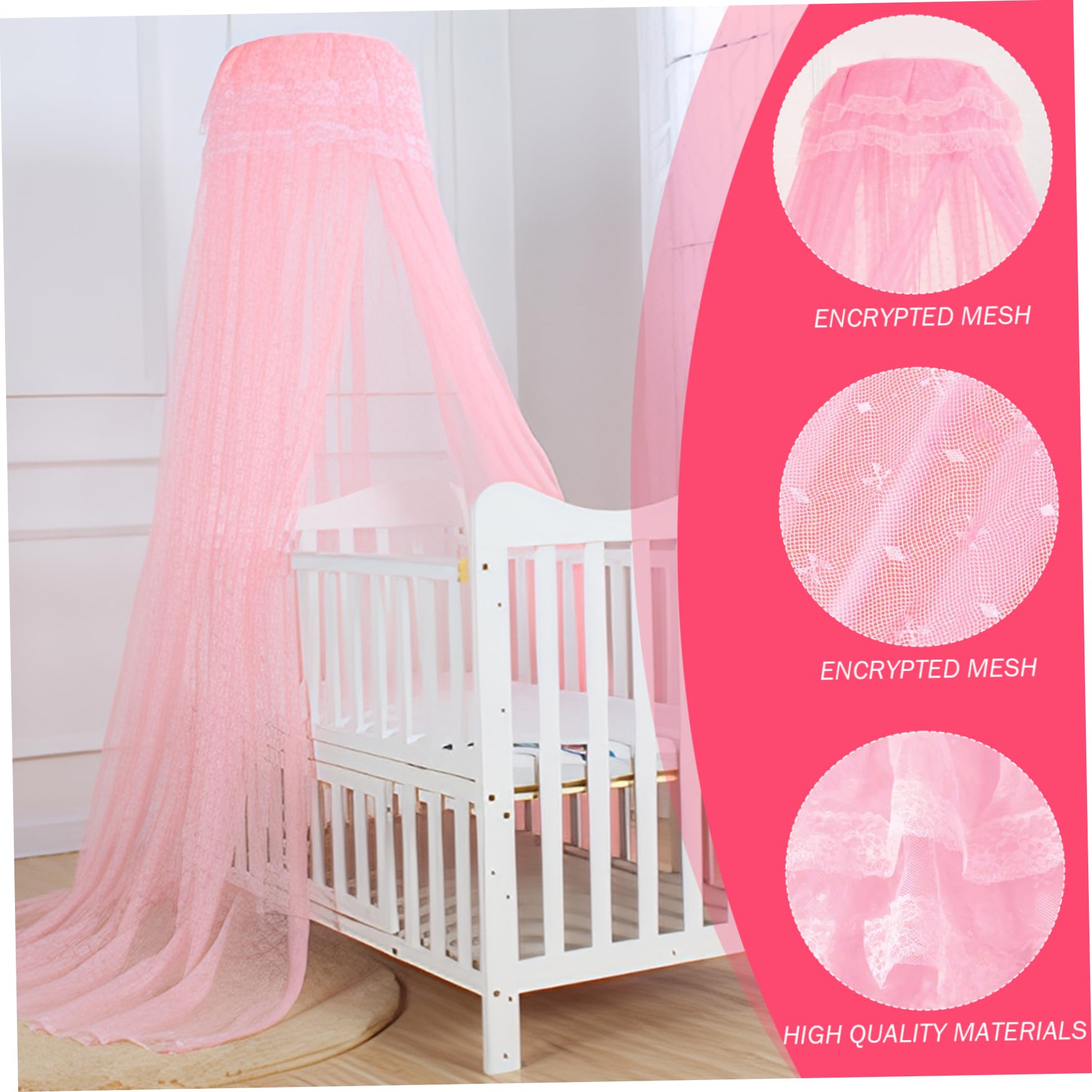**Adjustable Height Baby Bed Canopy with Breathable Mesh - Soft & Skin-Friendly Nursery Canopy for Toddler & Kids Bedroom Decor (Ideal for Cribs, Daybeds & Play Areas)**