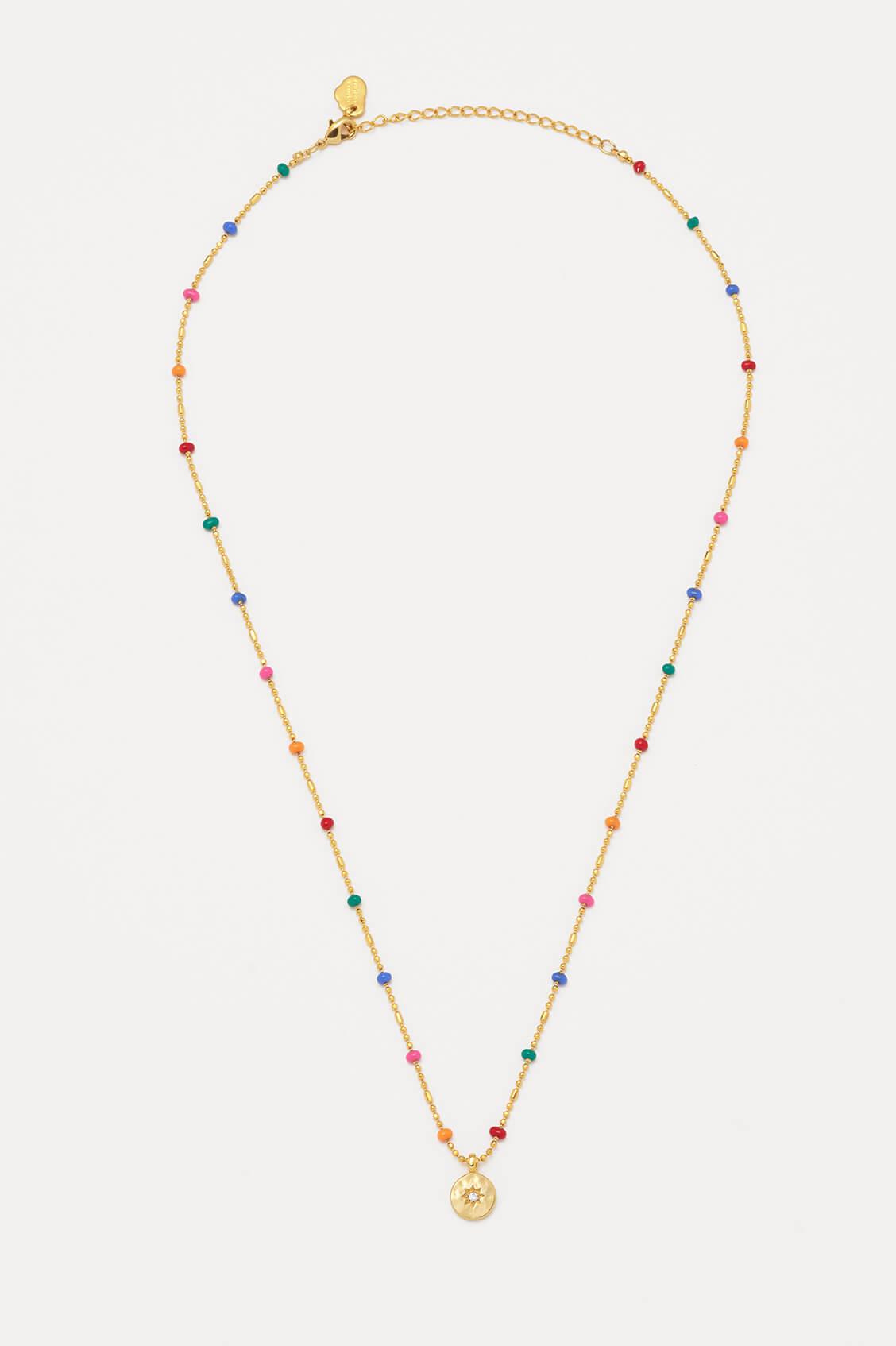 CZ Pendant Rainbow Beaded Necklace for Women - Colorful Bohemian Beaded Jewelry - Perfect for Festivals, Parties & Everyday Wear