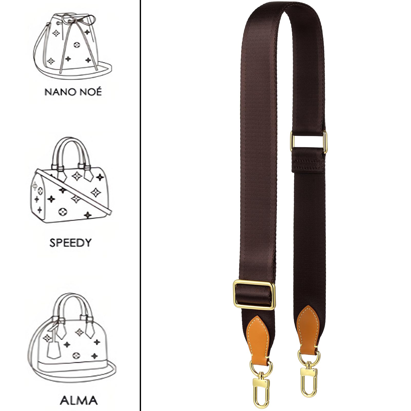 Adjustable Soft Crossbody Strap Replacement for Pochette Accessories - Wide Canvas Purse Strap for Designer Handbags - Perfect for Daily Use, Travel & Fashion Accessories