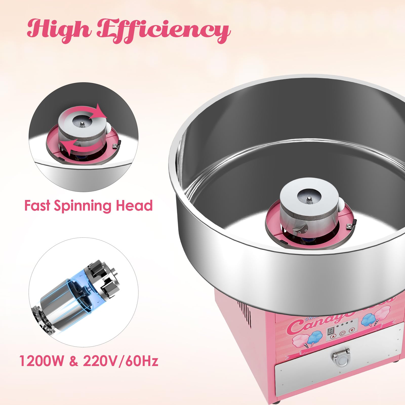 Commercial Electric Cotton Candy Machine with 20