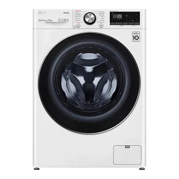 LG 12kg Front Load Washing Machine with Smart Inverter Technology - Energy Efficient White Washer WV9 1412W for Large Families & Laundry Rooms