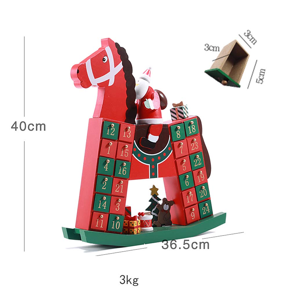 24-Day Wooden Christmas Countdown Advent Calendar with Drawers - Cute Holiday Decoration & Candy Storage Box for Kids | Perfect for Home Decor, Gift Giving & Festive Countdown Celebrations