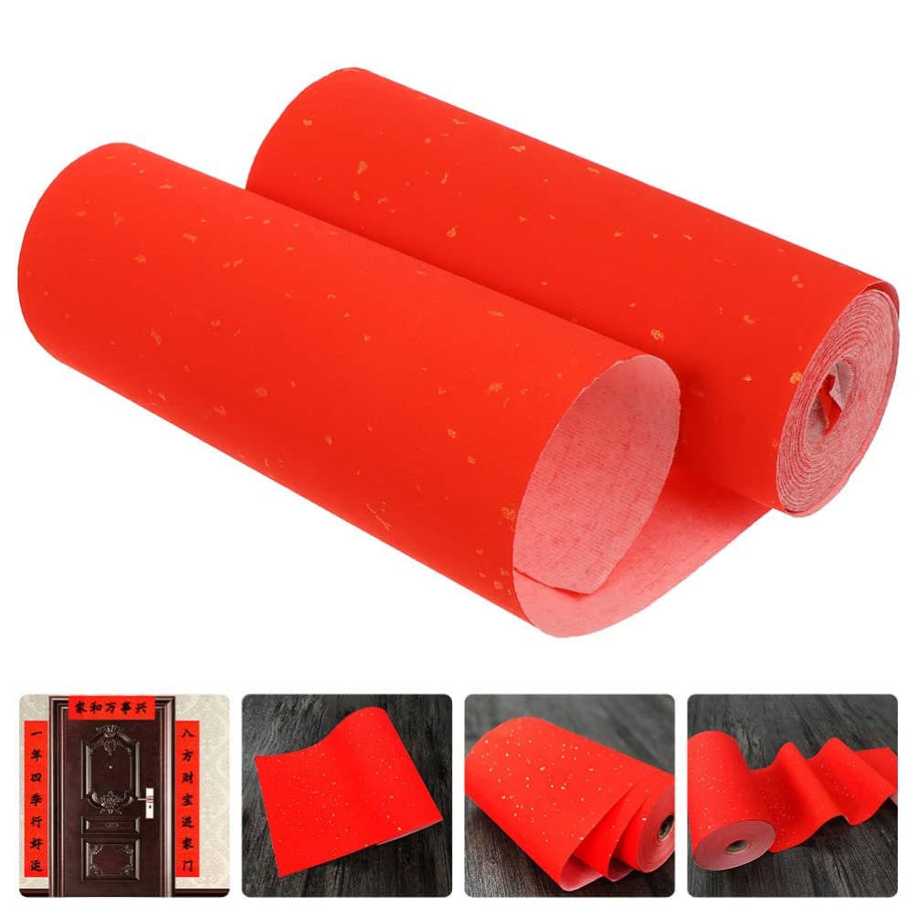 Chinese New Year Red Couplet Paper Roll - DIY Spring Festival Scrolls for Calligraphy, Ink Writing & Home Decoration | Traditional Chunlian Art Paper for Wall Decor, Gift Wrapping & Cultural Celebrations
