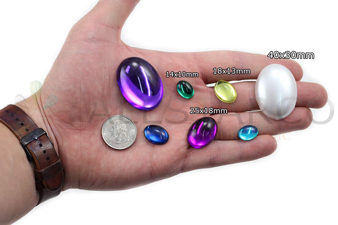 Brown H617 Flat Back Marble Acrylic Oval Pearl Cabochons - 18x13mm (60 Pcs) - Plastic Rhinestones Pearl Gems for Jewelry Making, DIY Crafts, Costume Design, Wedding Invitations & Cosplay Accessories - Perfect for Scrapbooking, Nail Art & Home Decor
