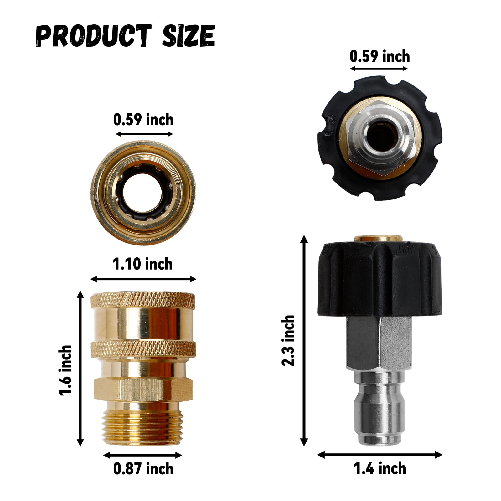 High Pressure Washer Adapter Kit - M22-14mm to 3/8