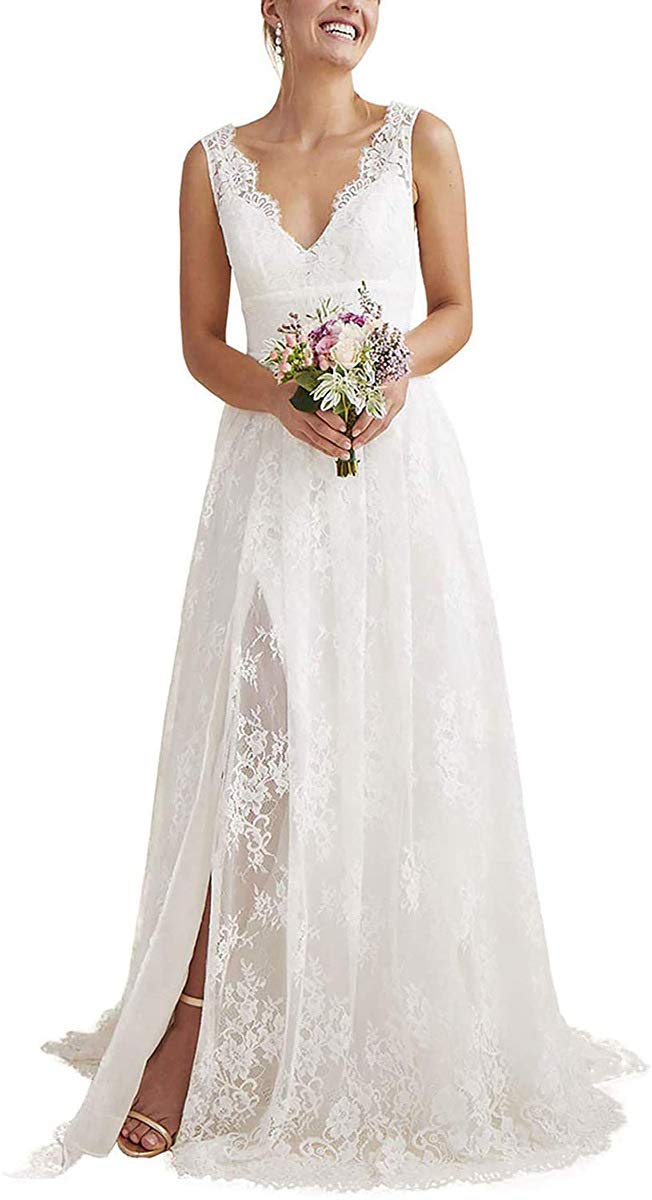 Elegant Off Shoulder Short Sleeve Lace Wedding Dress for Bride 2021 | CCBubble Women's Wedding Gown | Perfect for Beach, Garden & Church Ceremonies