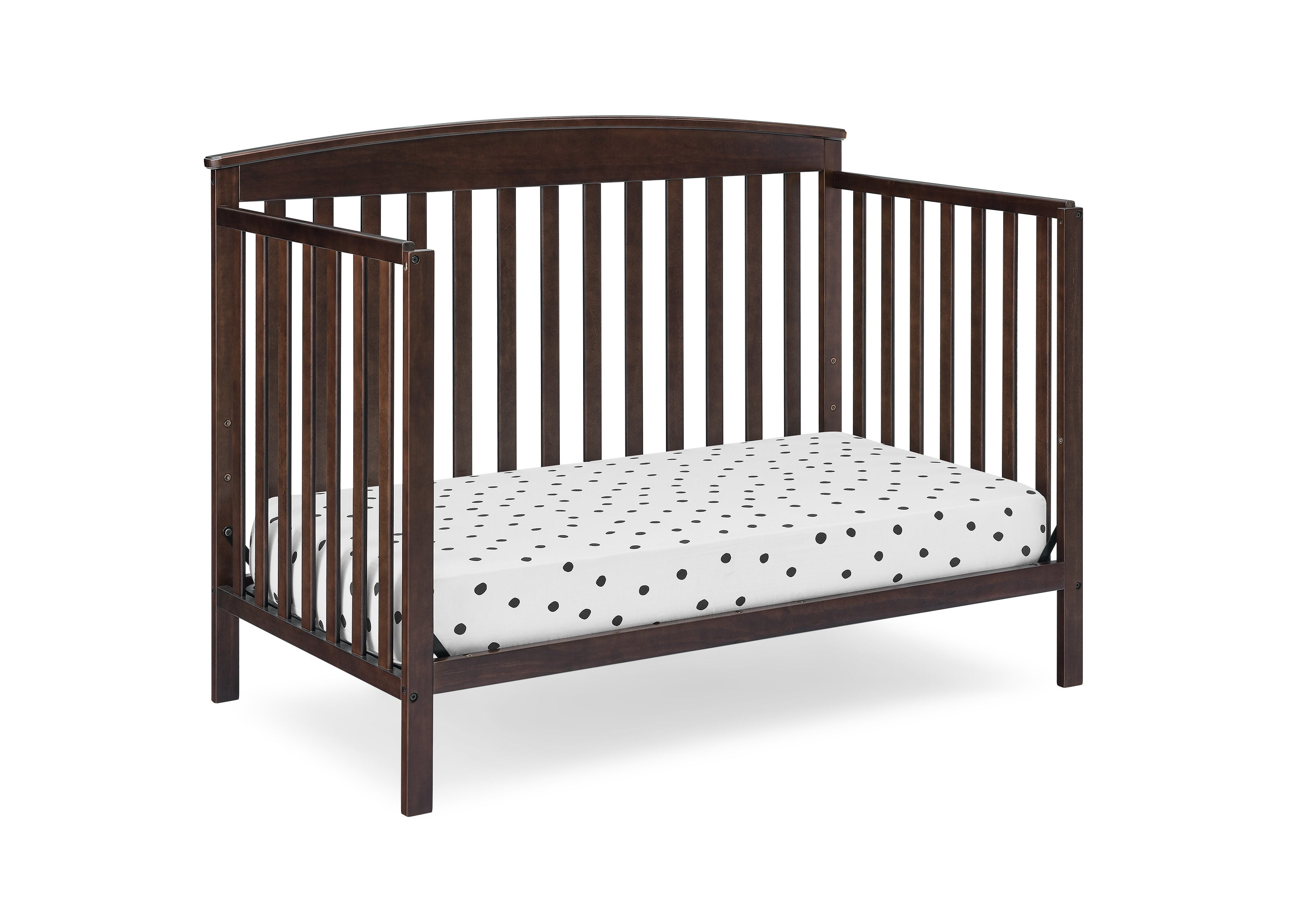 Hanover 6-in-1 Convertible Baby Crib with Mattress - Toddler to Full Size Bed - Safe & Sturdy Nursery Furniture for Newborns to Teens - Perfect for Bedrooms, Daycares & Guest Rooms