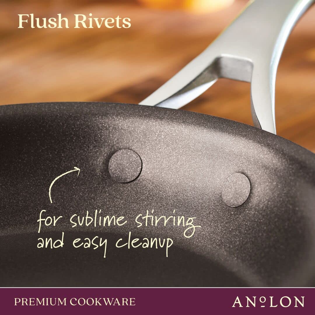 Anolon Nouvelle Copper Hard Anodized Nonstick Cookware Set - 8.5 & 10 Inch Frying Pans, Skillets for Sauteing, Frying & Everyday Cooking | Durable Brown Coating | Perfect for Home Chefs
