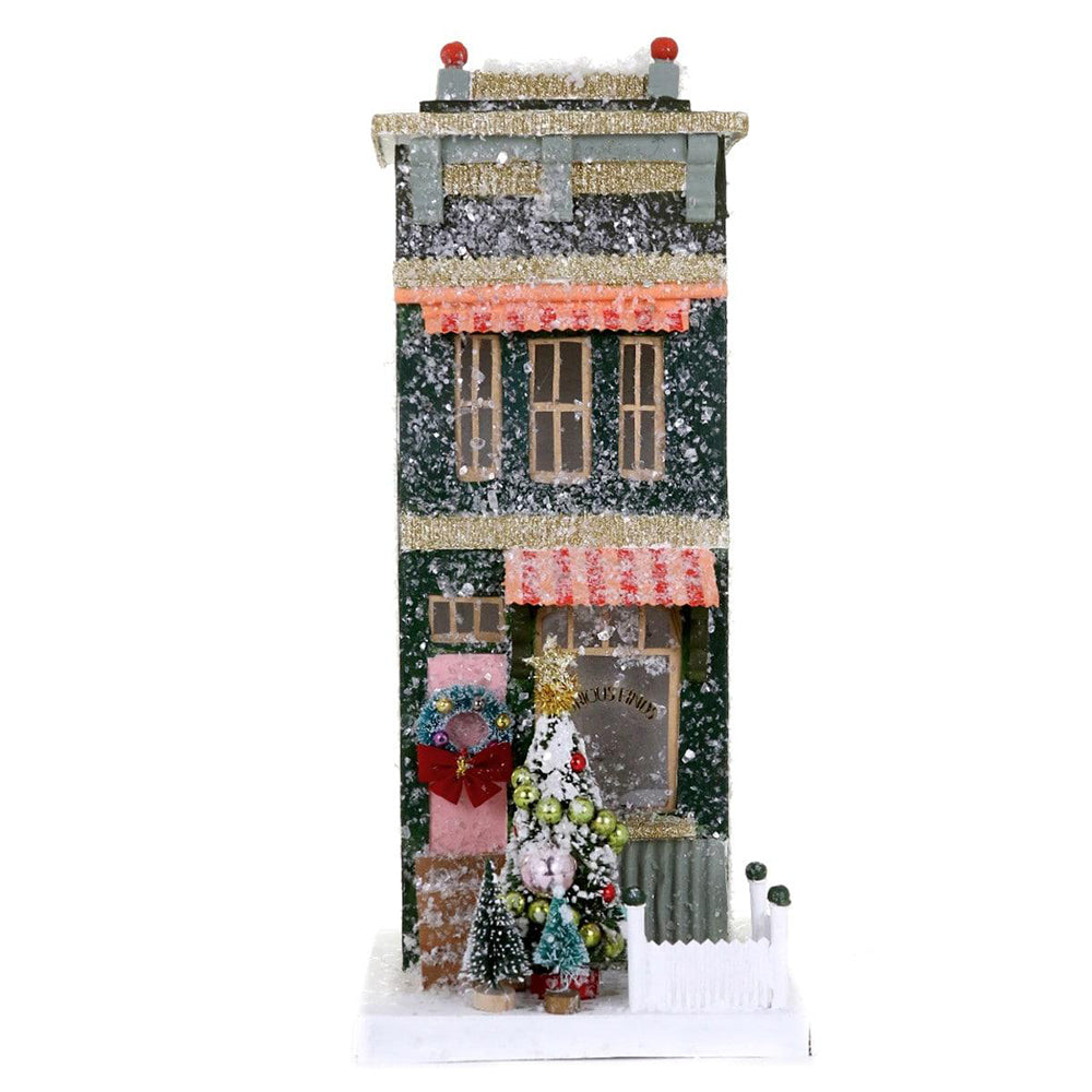 Vintage Miniature House Display - Handcrafted Antique Shop Decor by Cody Foster - Perfect for Dollhouses, Shelf Displays & Holiday Village Scenes