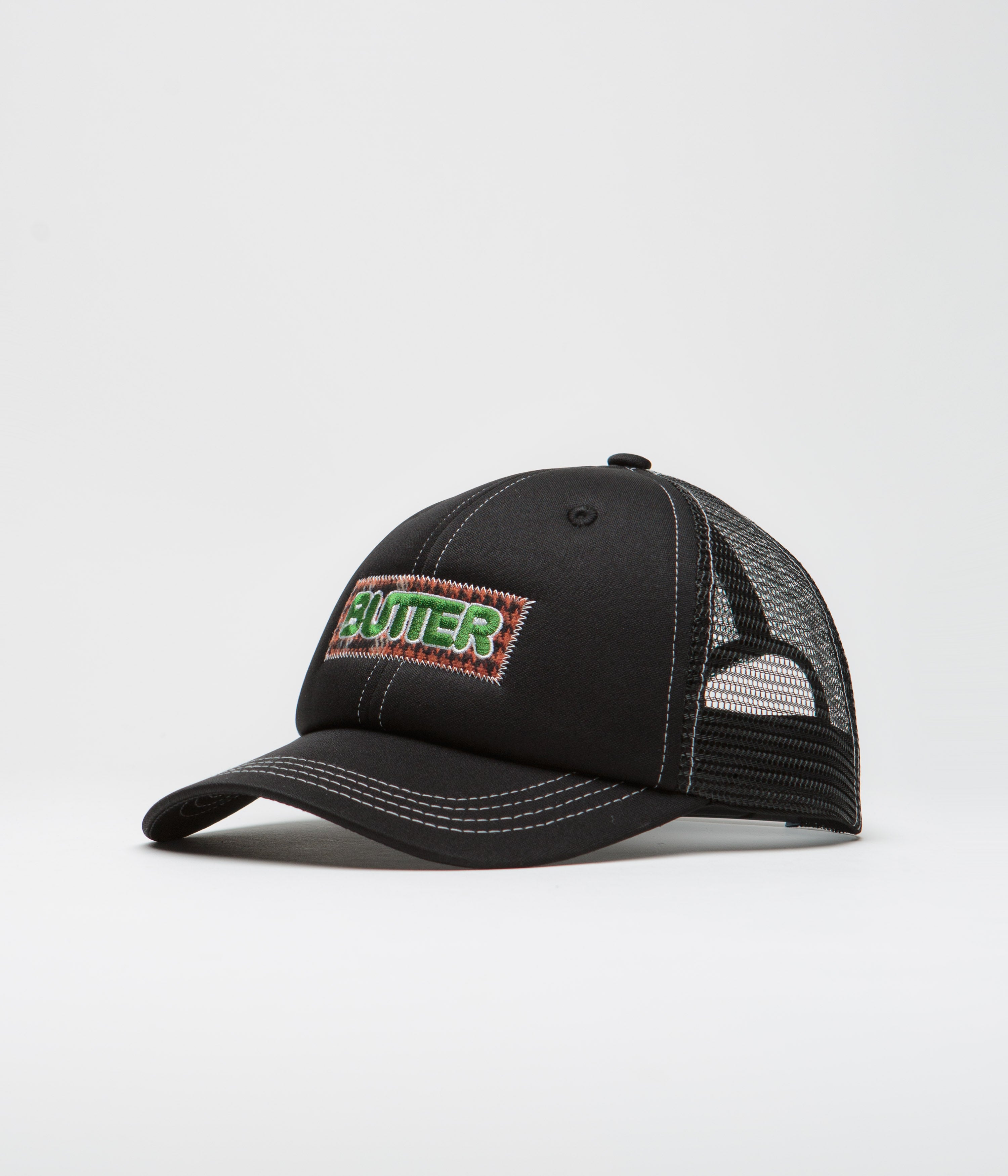 Butter Goods Dougie Trucker Cap - Black | Adjustable Snapback Hat for Men & Women | Perfect for Outdoor Activities, Sports, and Casual Wear