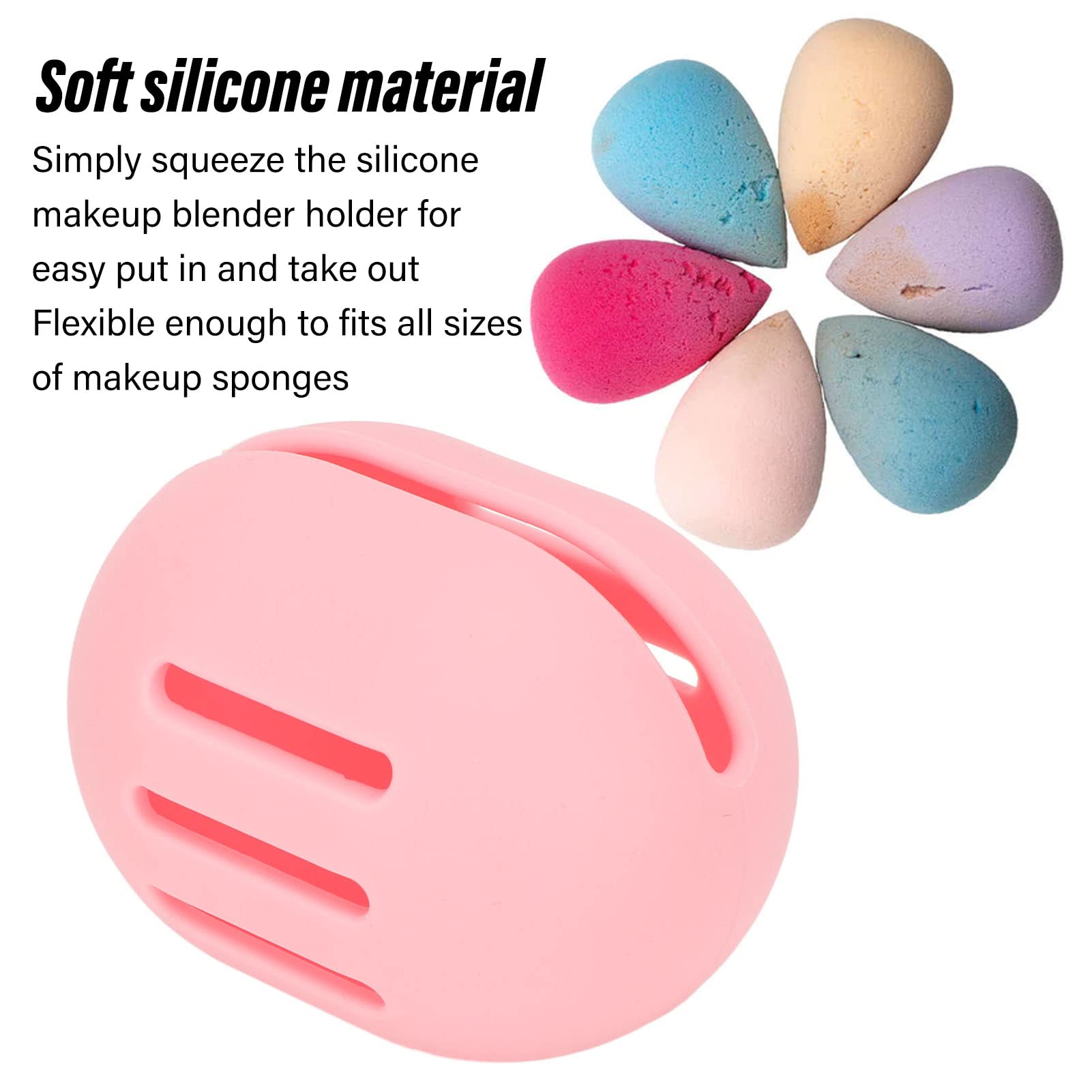 Silicone Makeup Sponge Holder - Travel Organizer for Beauty Blenders (Pink) - Perfect for On-the-Go Touchups