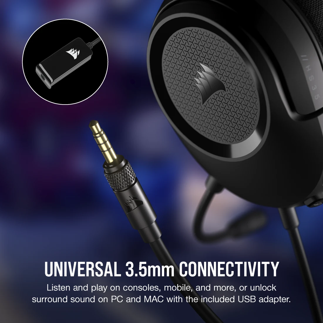 Corsair HS35 Surround Sound Gaming Headset - Multiplatform Compatible for PC, PS4, Xbox & Mobile - Immersive Audio for Gaming, Streaming & Online Meetings
