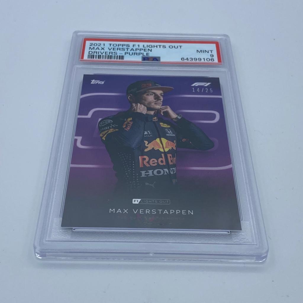 PSA 9 Graded 14/25 Max Verstappen Purple Parallel Racing Card - Perfect for F1 Collectors, Sports Memorabilia Displays & Racing Enthusiasts