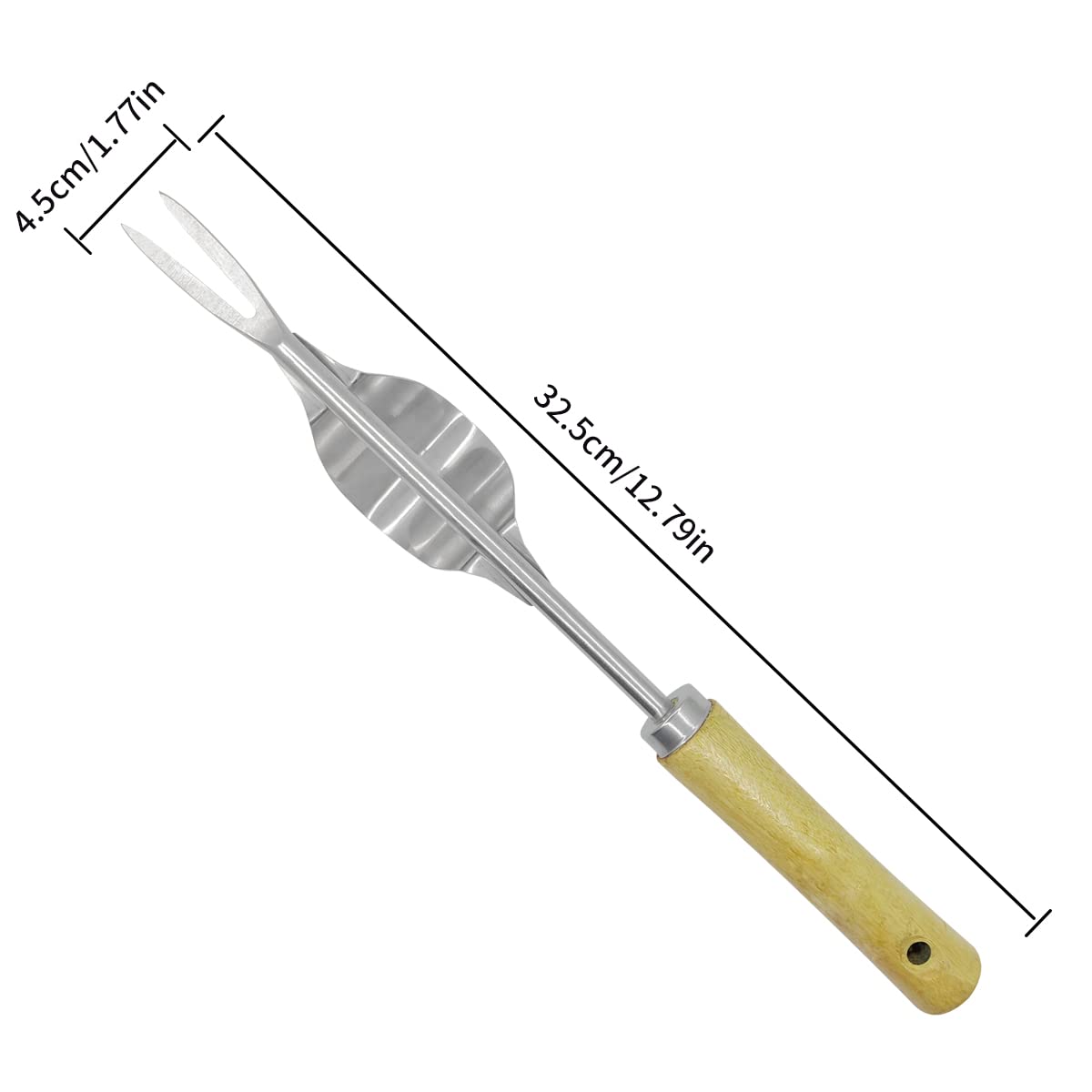 Premium Stainless Steel Garden Hand Weeder Tool with Wood Handle - Heavy Duty Weeding Tool for Yard, Lawn, Farm & Garden Maintenance | Perfect for Removing Weeds, Dandelions & Thistles Effortlessly