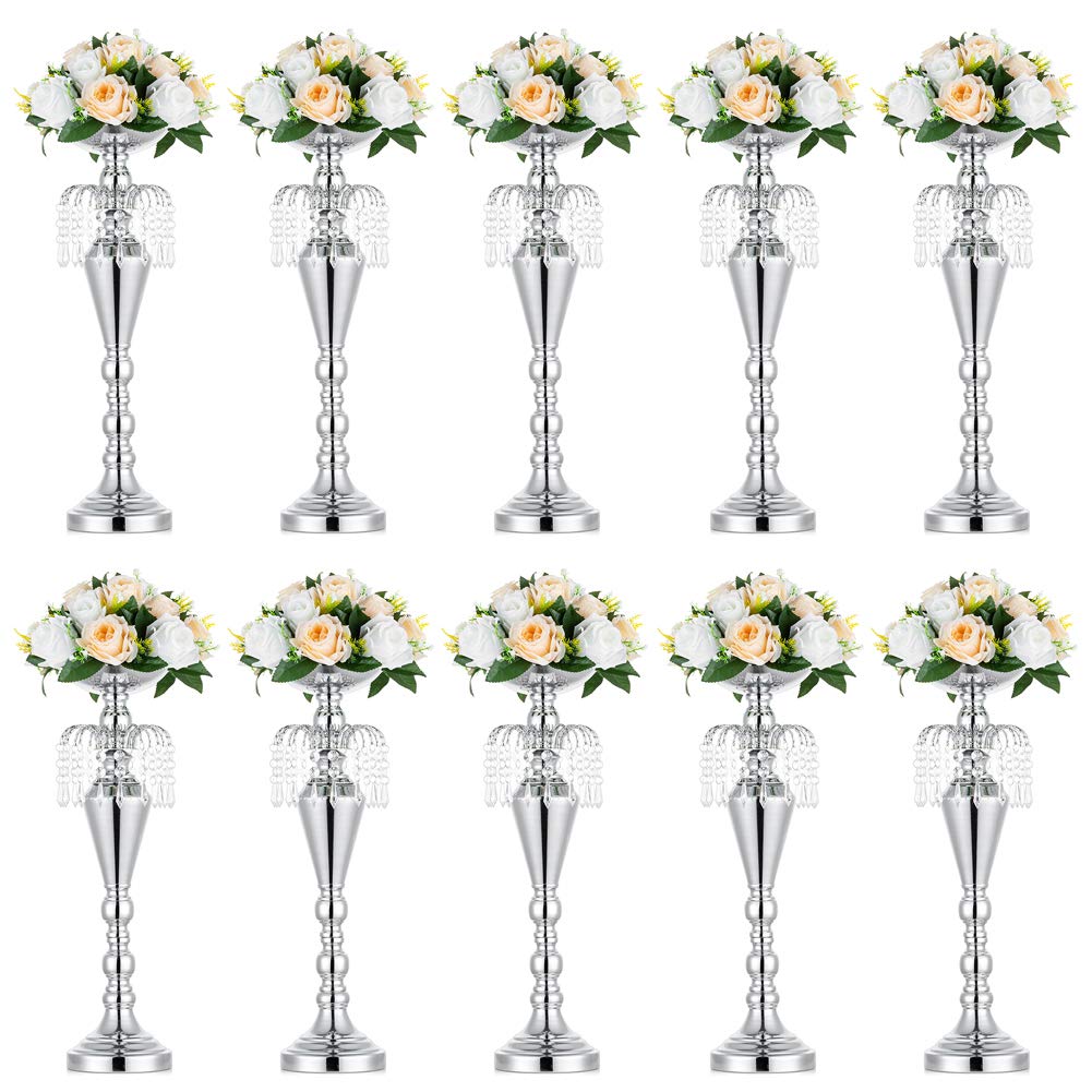 10 Pcs Silver Metal Wedding Centerpieces - 52.5