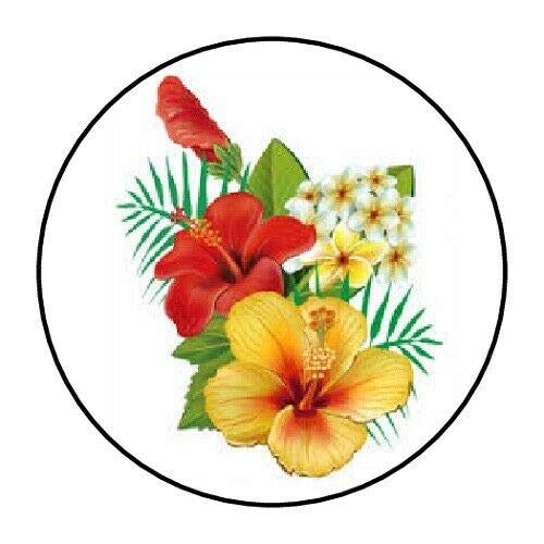48pcs Tropical Hibiscus Flower Envelope Seals - 1.2