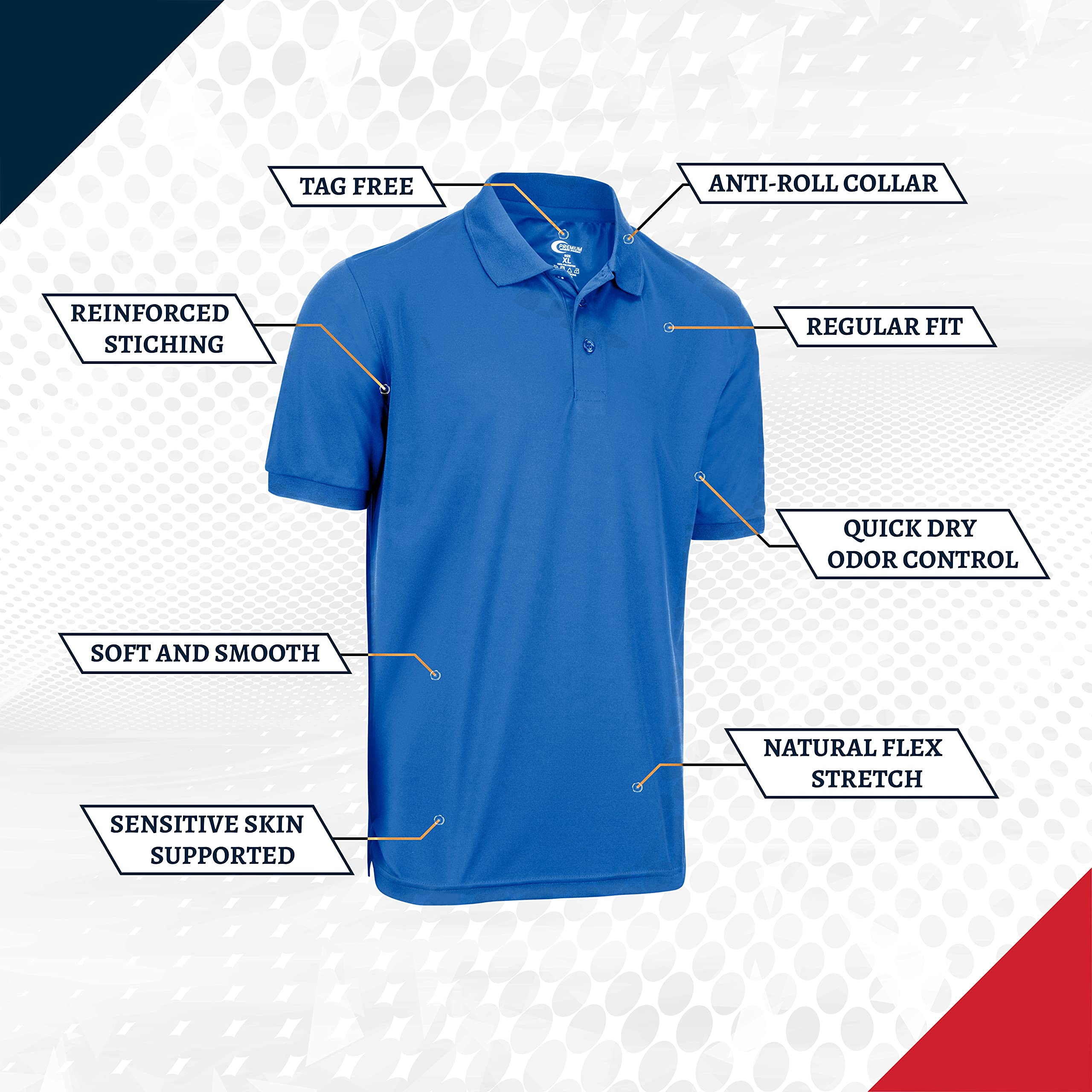 Premium Moisture-Wicking Men's Polo Shirt - Quick-Dry, Breathable & Comfortable for Golf, Work & Outdoor Activities