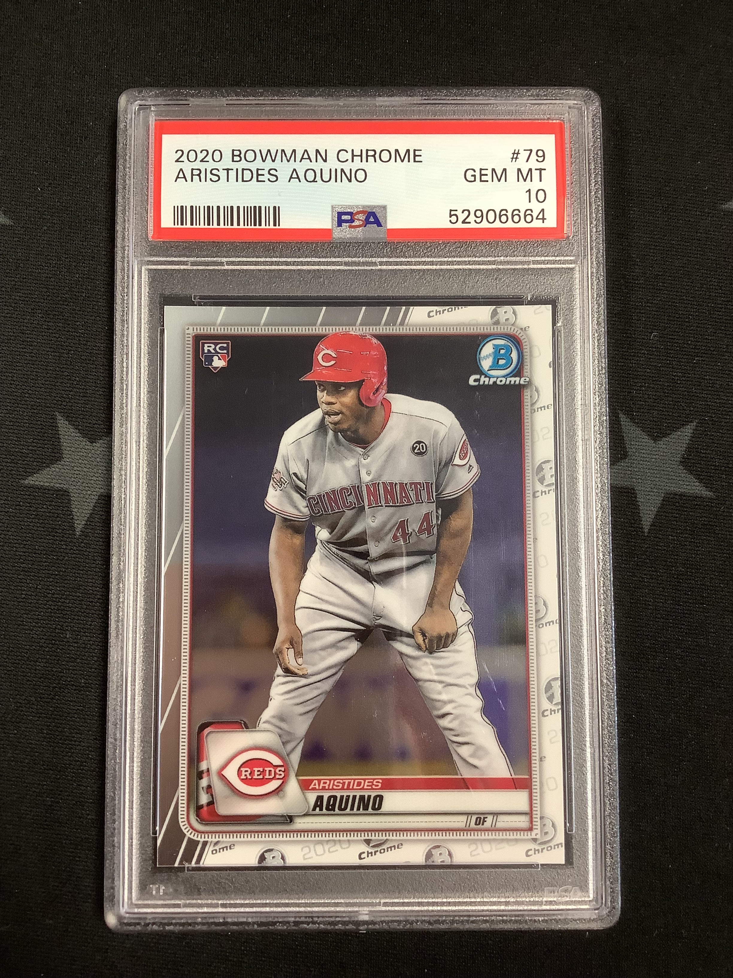 2020 Bowman Chrome Baseball Card #79 Aristides Aquino PSA GEM MT 10 - Rare Collectible for Baseball Fans & Sports Memorabilia Enthusiasts - Perfect for Display, Trading, and Investment Collections