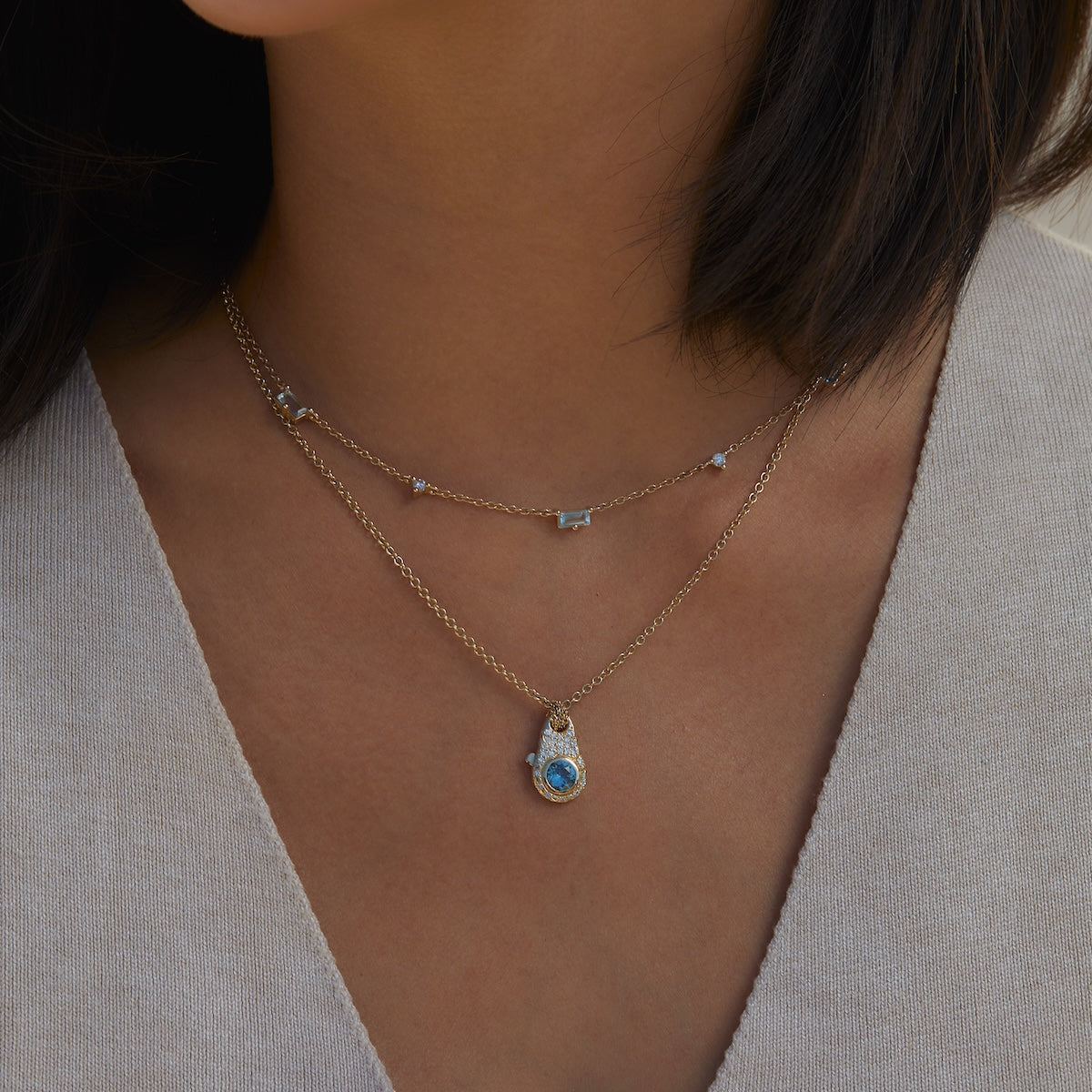 Birthstone Lock Necklace - Personalized Sterling Silver Pendant with 12 Month Gemstones | Perfect Gift for Mom, Daughter, Wife | Birthday, Anniversary, Valentine's Day Jewelry