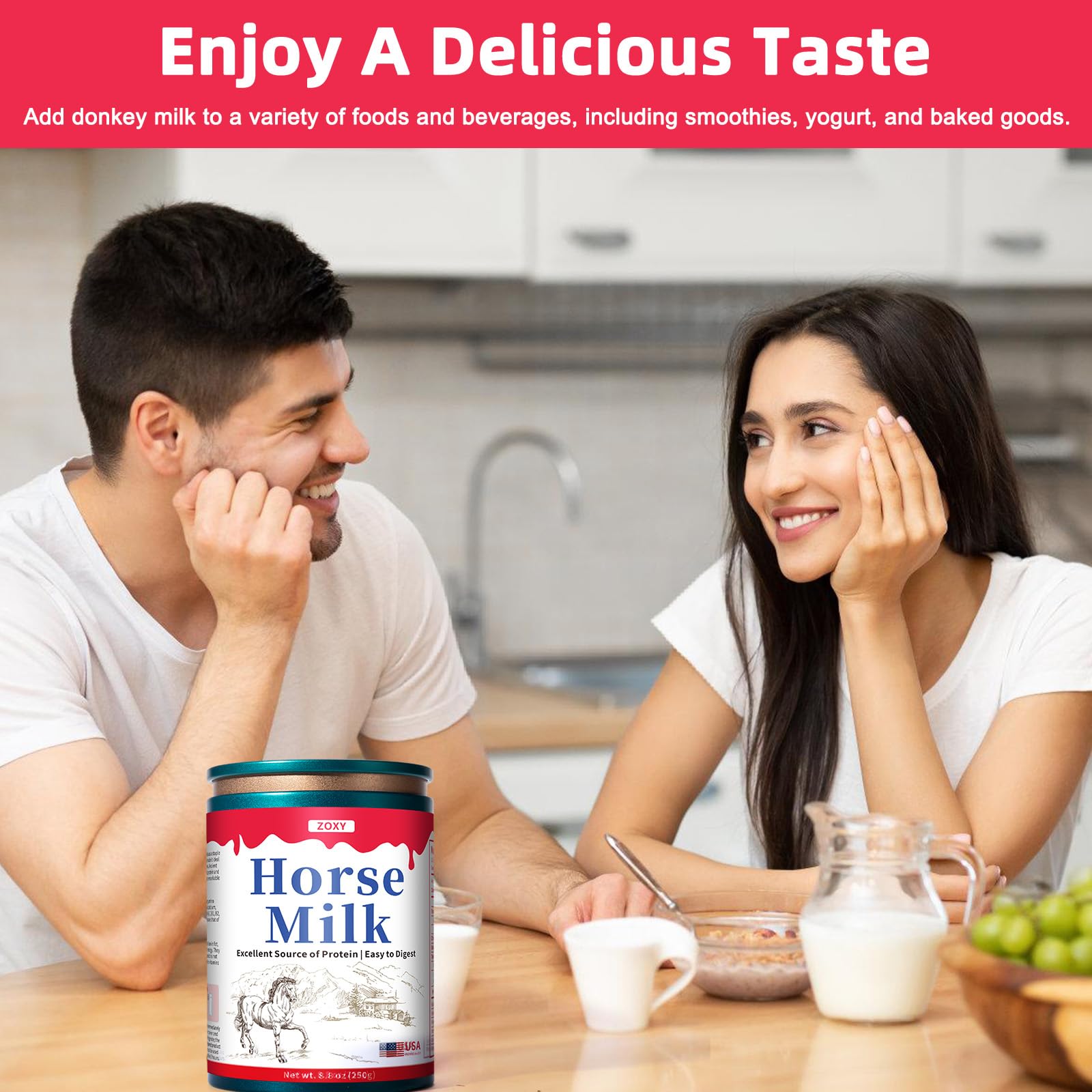 Pure Organic Horse Milk Powder 250g - 100% Natural, Halal Certified, Rich in Whey Protein | Hypoallergenic Alternative to Camel, Goat & Cow Milk | Immune System Booster | Great for Lactose Intolerance, Baby Formula & Healthy Digestion