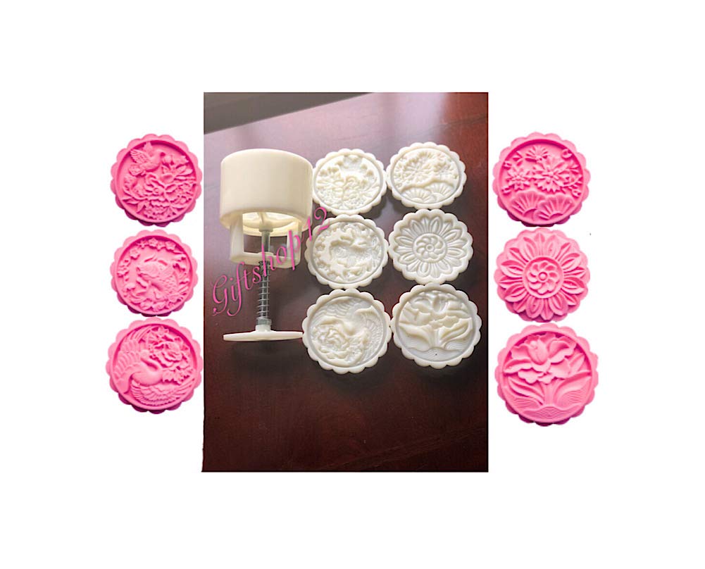 Mooncake Molds & Cookie Cutters Set - Round 150g-185g for Baking DIY Mooncakes, Cookies - Perfect for Mid-Autumn Festival, Holiday Baking, and Home Kitchen Decor