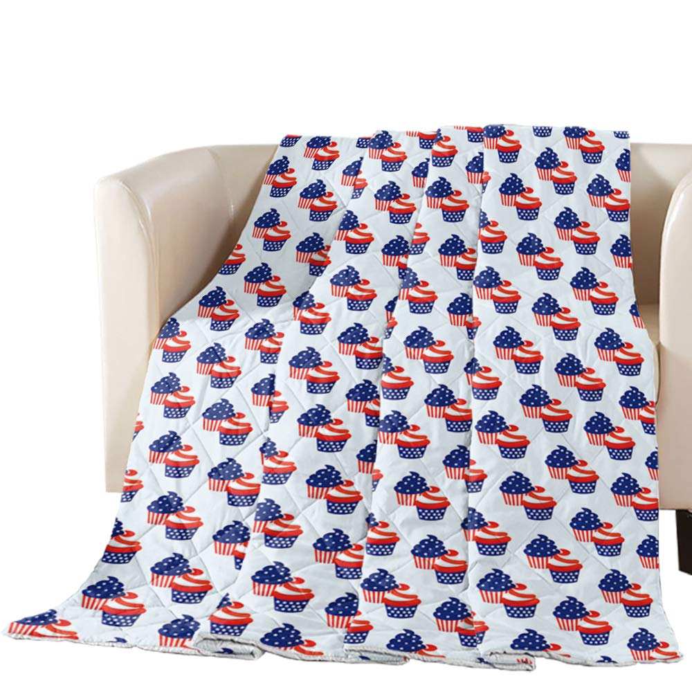 LEO BON American Flag Quilted Throw Blanket - Soft Microfiber All-Season Bedding (64x88 Inches) - Perfect for Independence Day, Fourth of July & Patriotic Decor | Ideal for Bed, Couch, Sofa & Outdoor Gatherings
