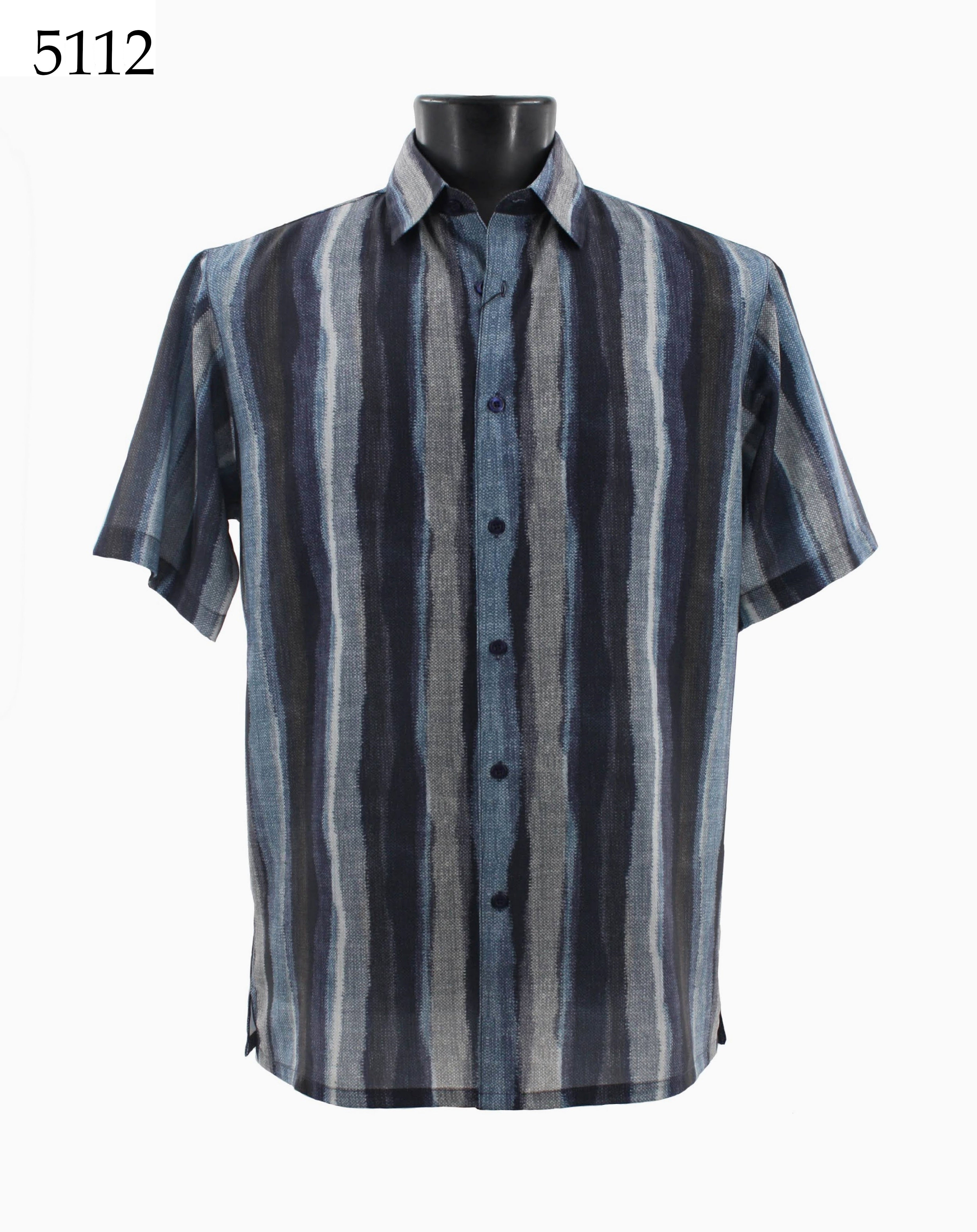 Bassiri Men's Casual Short Sleeve Shirt 5112 - Breathable Cotton Comfort Fit for Summer, Outdoor, and Office Wear