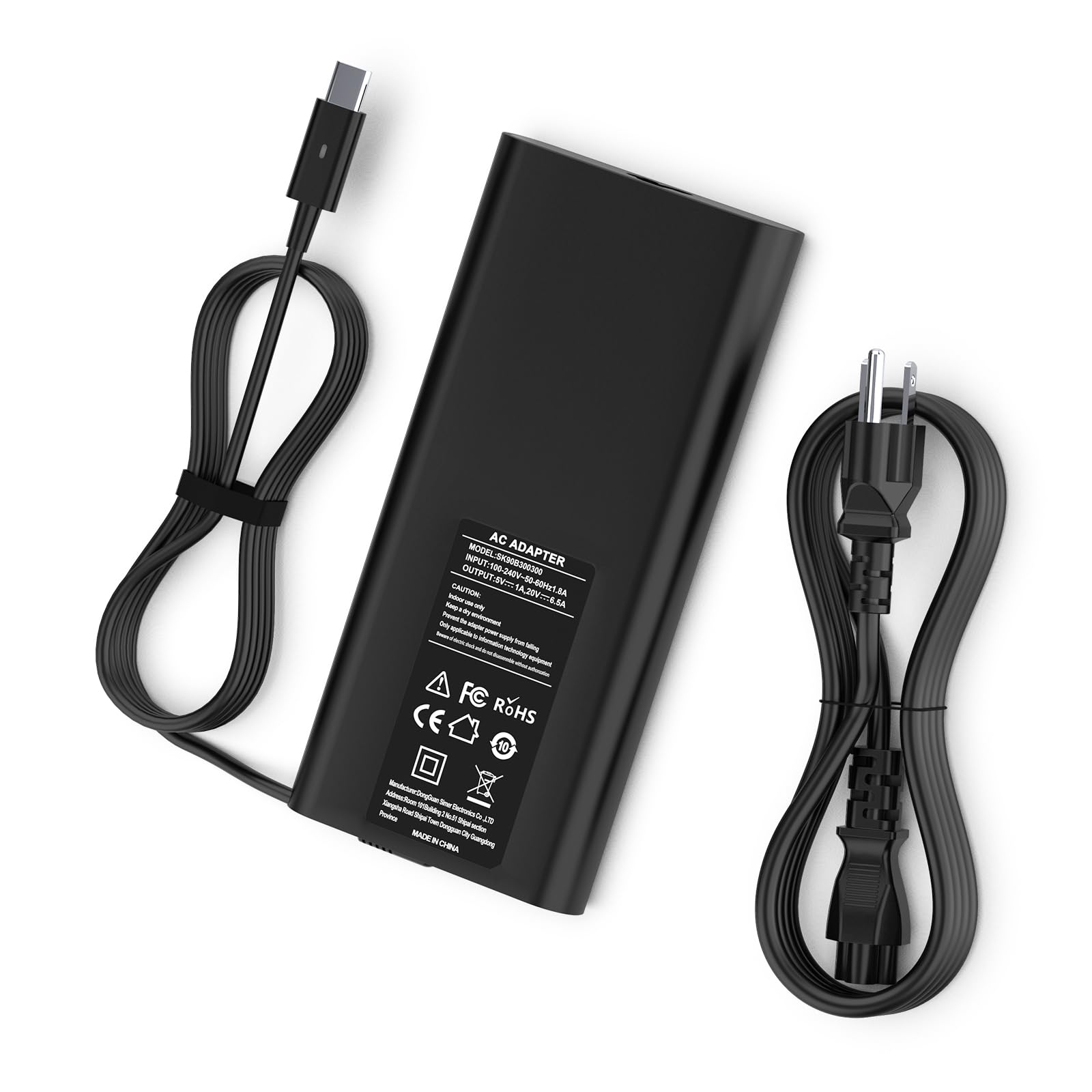 130W USB C Power Adapter for Dell XPS 15 9500/17 9700, Latitude 7210/7310/7410/9410/9510/5420/5520, Precision 5550/5750/3560/3550/3551/5530 2-in-1 - Fast Charging AC Adapter with Power Cord - Perfect for Home, Office & Travel Use