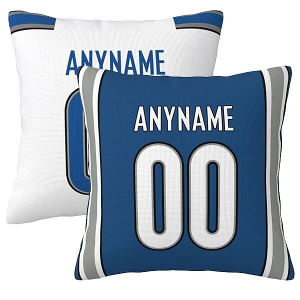 Custom Football Pillow Cases (2-Pack) - Personalized Name & Number - 18x18 Inches - Perfect Gift for NFL Fans - Great for Game Day Decor, Bedroom, and Sports Themed Rooms