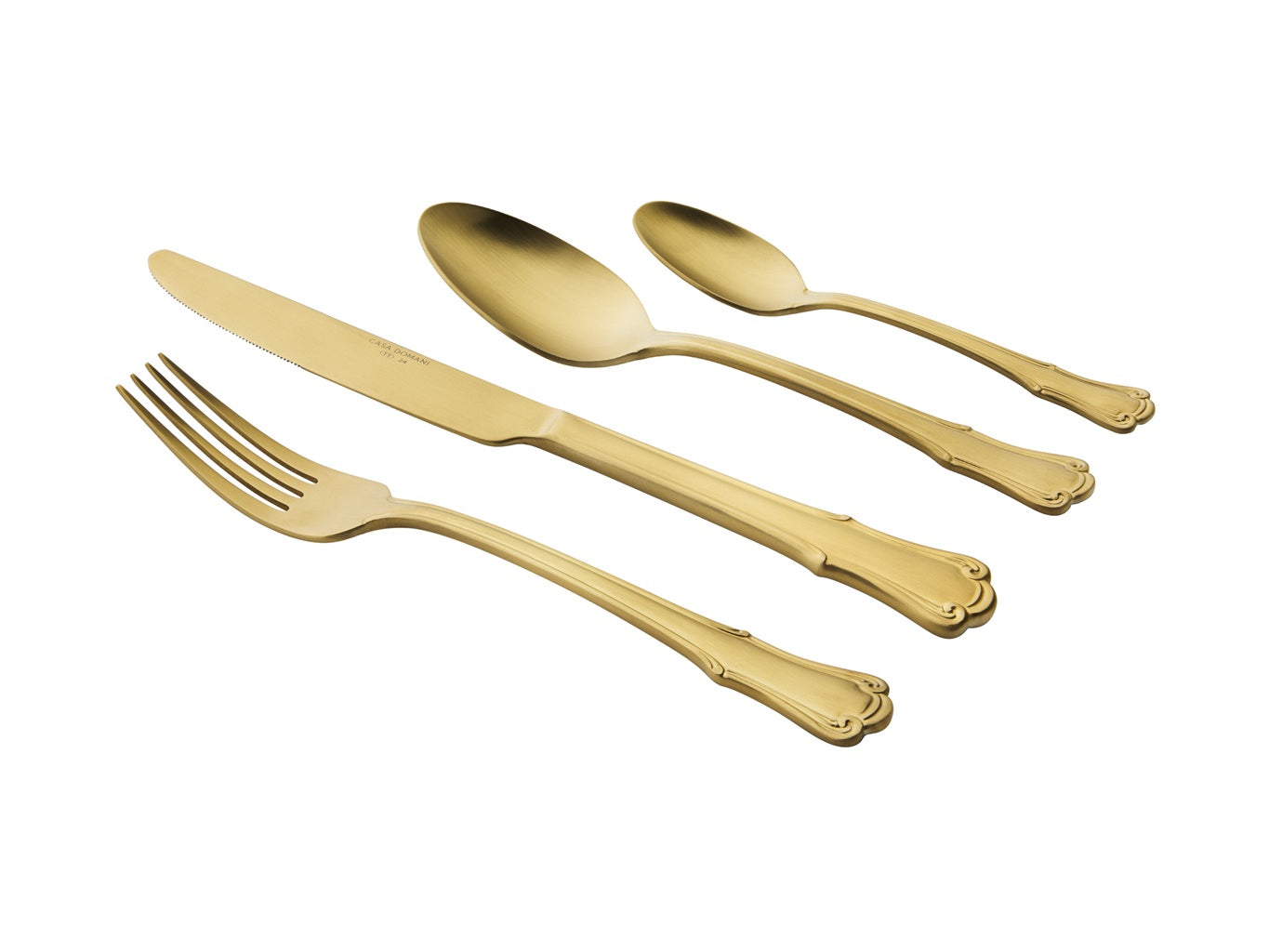 Casa Domani Castello 16-Piece Stainless Steel Cutlery Set with Champagne Gift Box - Elegant Flatware for Dinner Parties, Weddings & Special Occasions