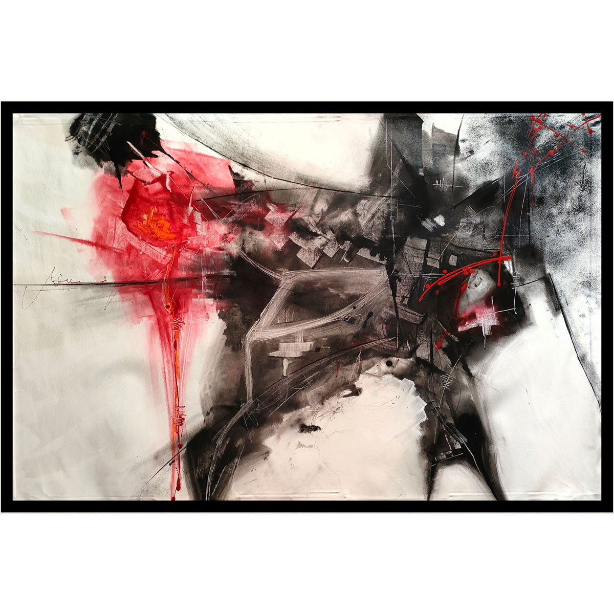 Resistenza Acrylic on Canvas - High-Quality Handmade Abstract Art Painting for Home & Office Decor | Perfect for Living Room, Bedroom, and Gallery Wall Display