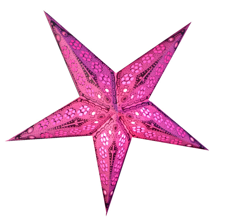 24-Pack Pink Petal Cut Paper Star Lanterns - Elegant Hanging Wedding & Party Decorations for Indoor/Outdoor Events, Baby Showers & Home Decor
