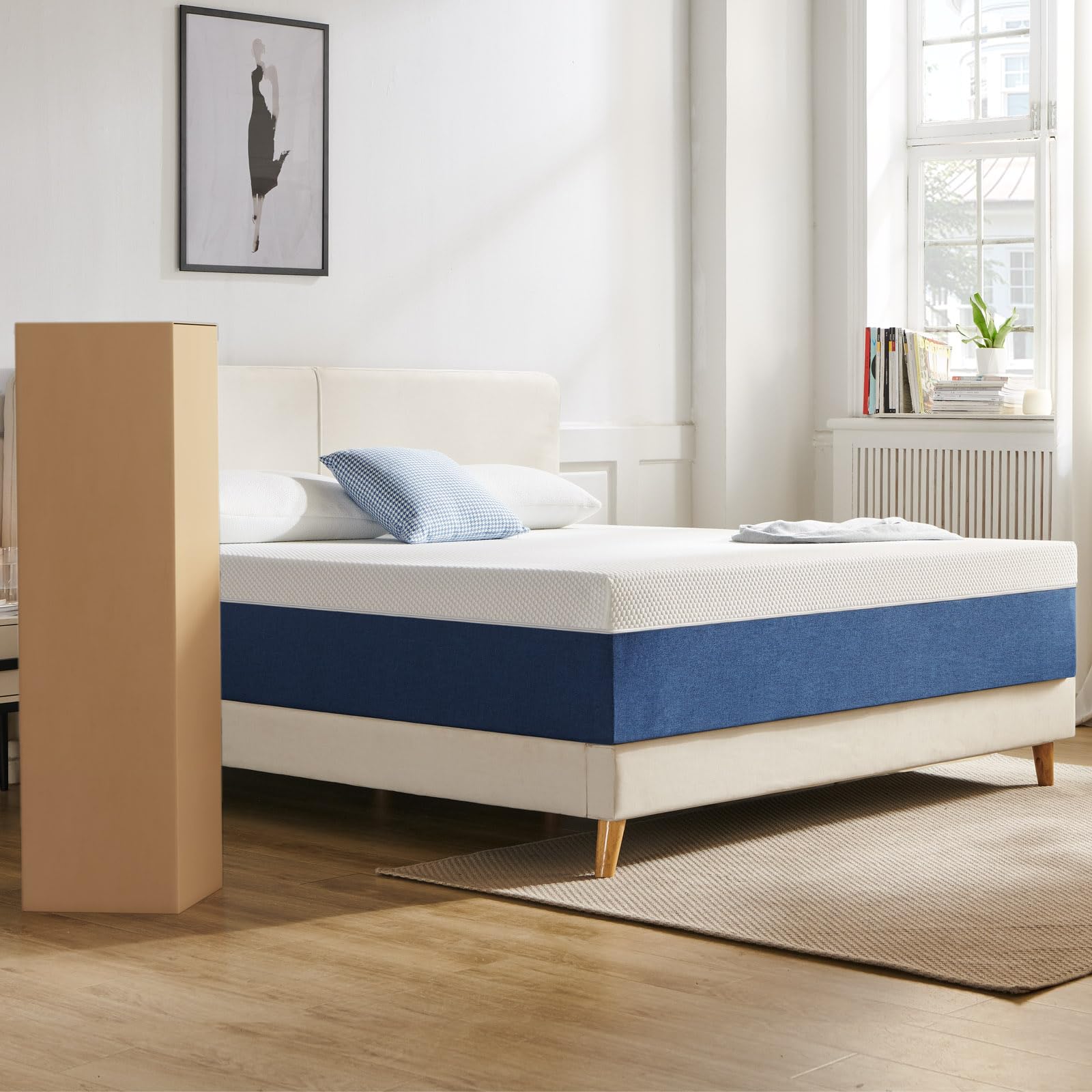 8 Inch King Size Gel Memory Foam Mattress in a Box - Medium Firm Support, Removable Washable Cover, Fiberglass-Free, Fits All Bed Frames - Perfect for Master Bedrooms, Guest Rooms & Dorm Comfort