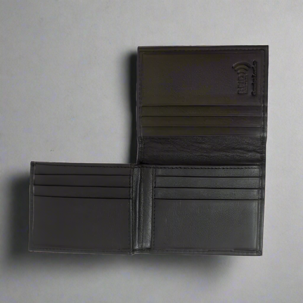 BOL Men's RFID Blocking Leather Bifold Wallet - Slim Upright Design for Credit Cards & Cash - Perfect for Everyday Carry, Travel & Business Use