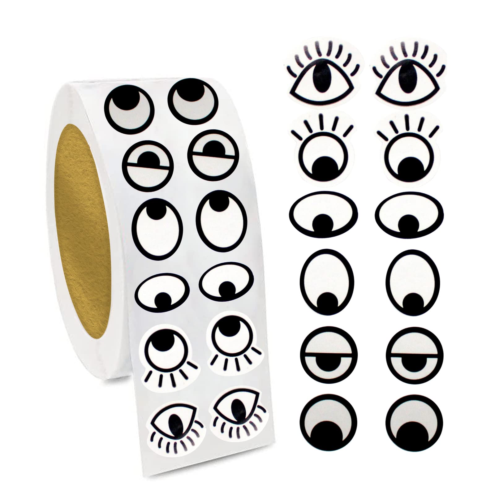 BLMHTWO 2000-Piece Self-Adhesive Googly Eyes - Large Black & White Wiggle Eye Stickers for DIY Crafts, Scrapbooking, Notebook Decor & Party Favors - Perfect for Halloween Costumes, School Projects & Creative Gift Wrapping