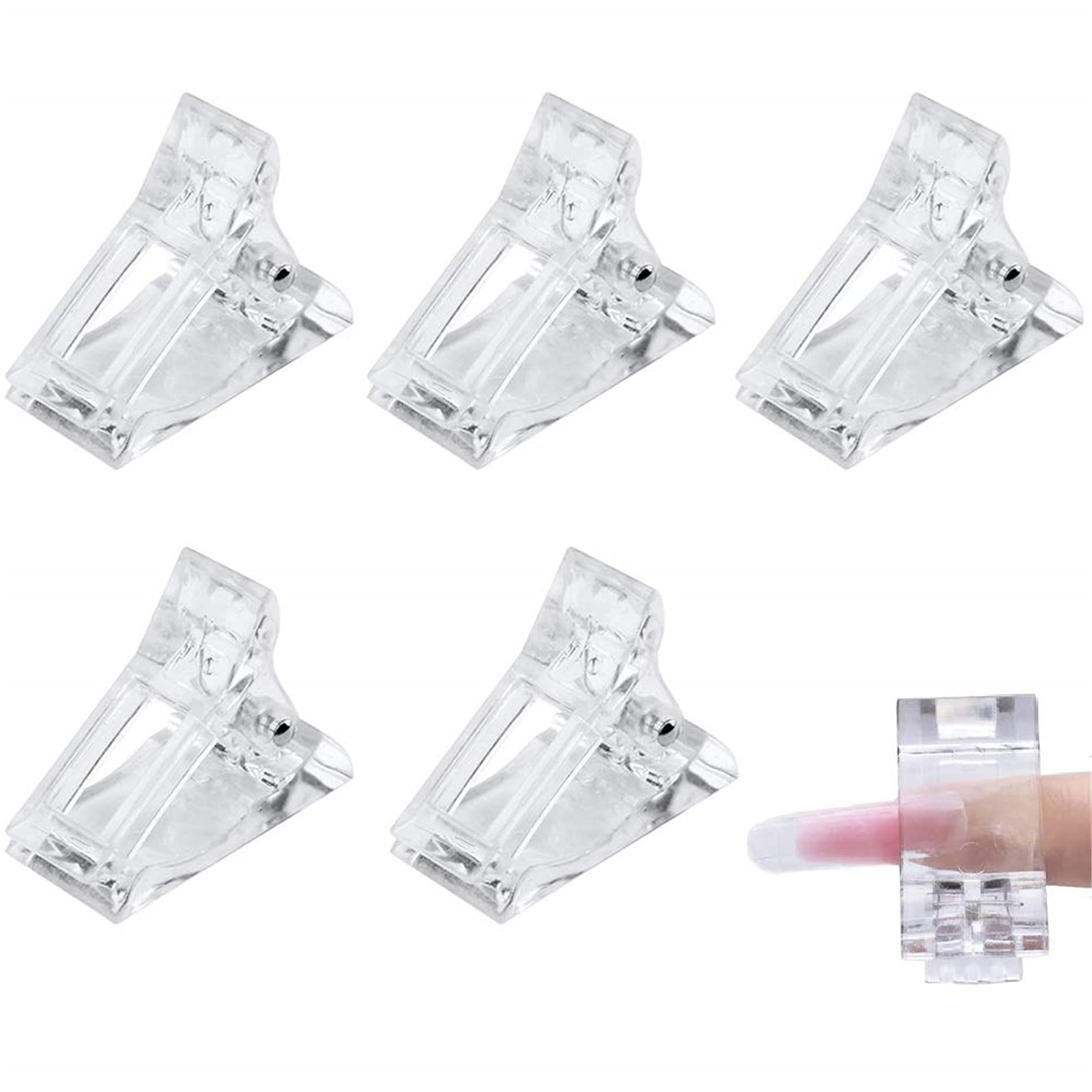 Polygel Nail Tips Clips - 5PCS Quick Building Nail Forms for UV LED Gel Extensions, Manicure & Nail Art Tools | Perfect for Salon, DIY Home Nail Designs & Professional Nail Enhancements