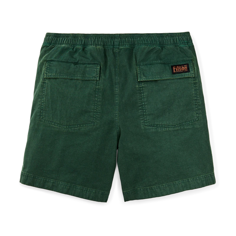 Filson Granite Mountain Pull-On Shorts for Men - Durable Outdoor Hiking Shorts in Pine Needle Green | Perfect for Camping, Fishing & Adventure Travel