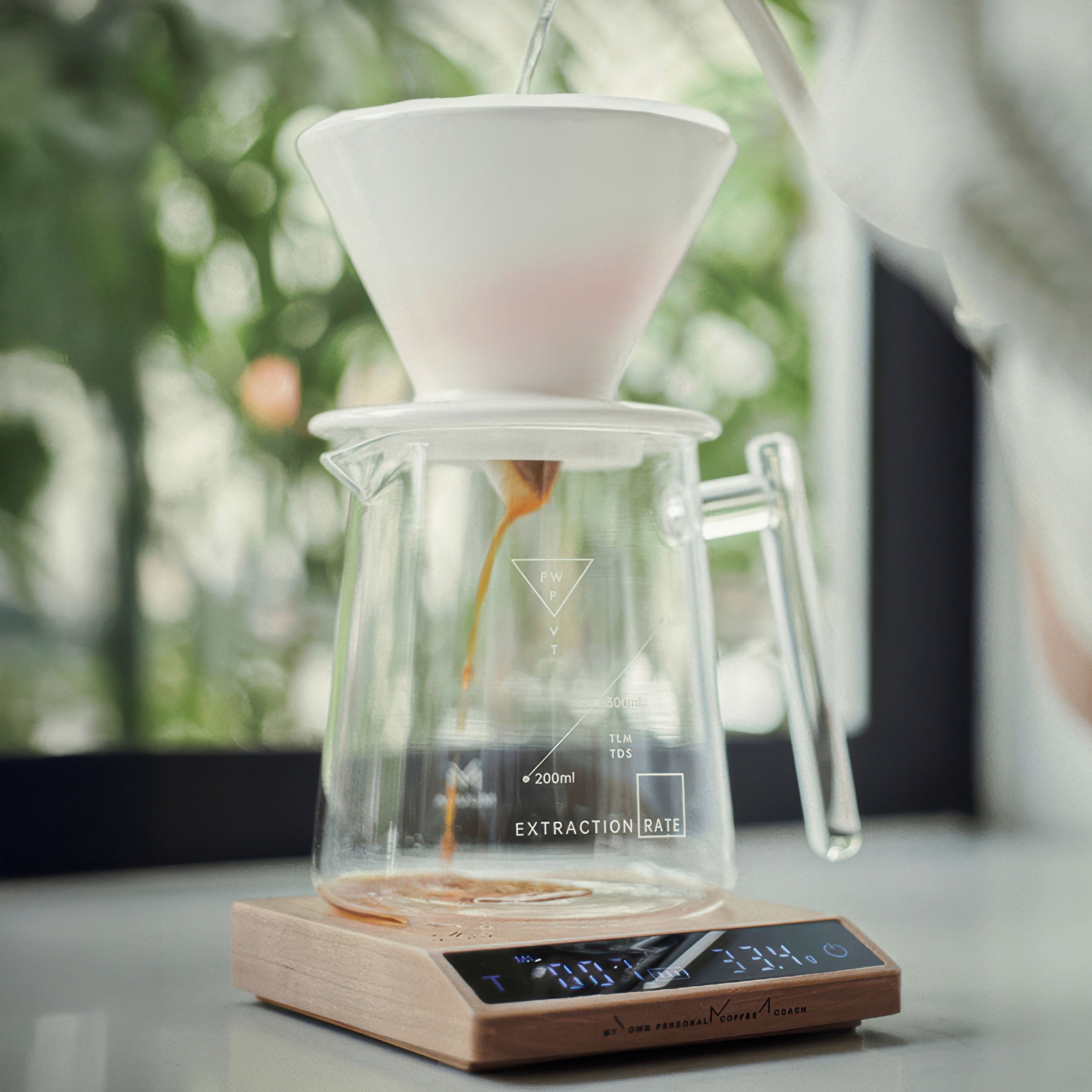 Precision Brew Walnut Digital Coffee Scale with Timer - Accurate Espresso & Pour Over Scale for Specialty Coffee, Home Barista & Coffee Shops