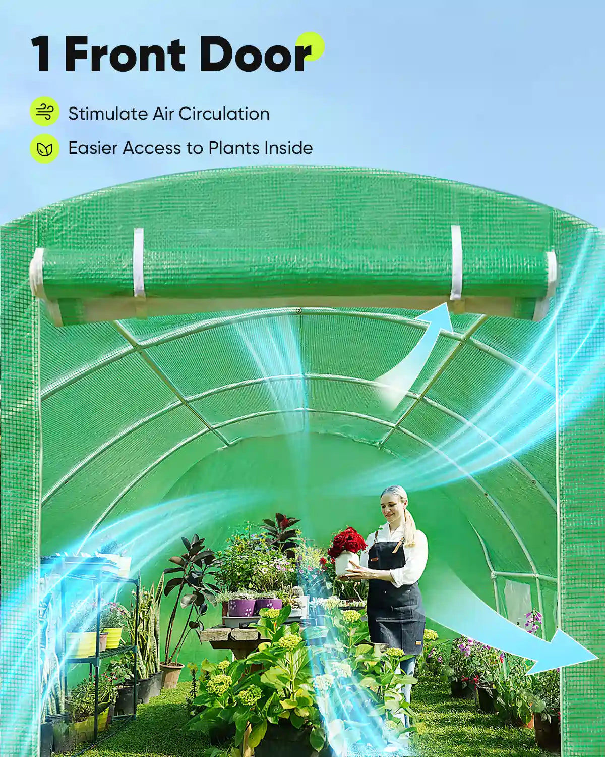 20' x 10' x 6.6' Large Walk-in Greenhouse for Outdoor Gardening - Perfect for Growing Vegetables, Flowers & Plants Year-Round