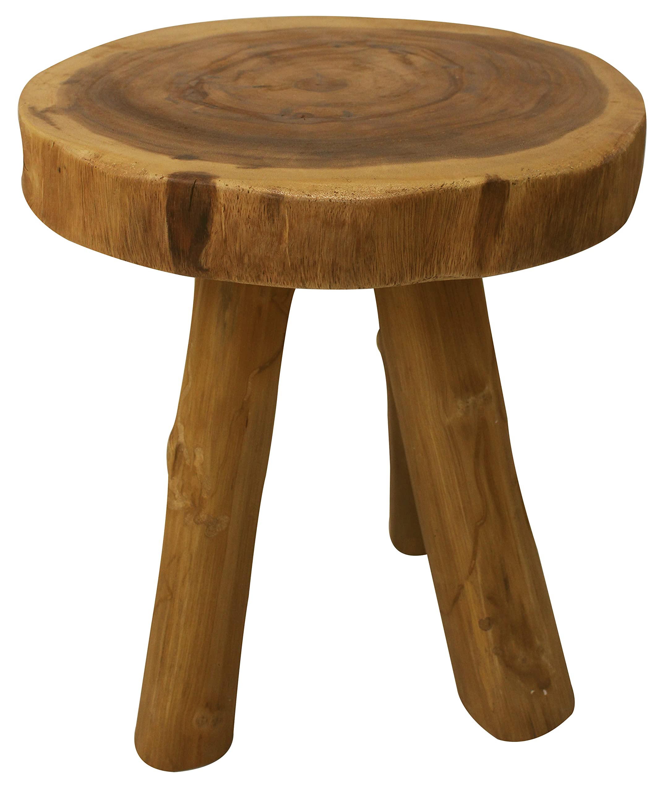 Leigh Country Teak-Log End Table - Solid Wood Side Table for Living Room, Bedroom & Patio - Rustic Coffee Table Accent Furniture for Home Decor
