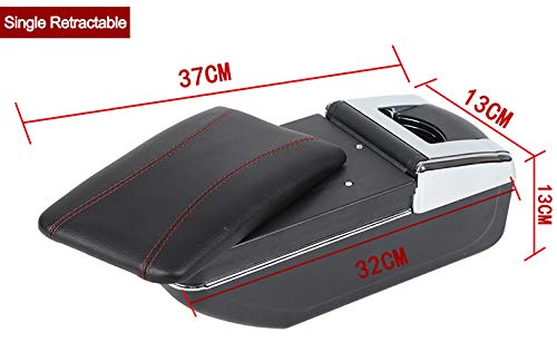 Leather Car Armrest Box for Seat Ibiza - Single Layer Center Console Storage Organizer with Cup Holder & Ashtray | Perfect for Road Trips & Daily Commuting