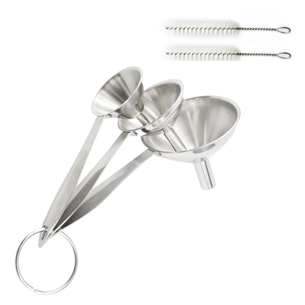 Premium 3-Piece Stainless Steel Kitchen Funnel Set - Durable Liquid & Powder Dispenser for Cooking, Baking, Canning & Oil Pouring - Perfect for Home Kitchen, Restaurant & DIY Projects