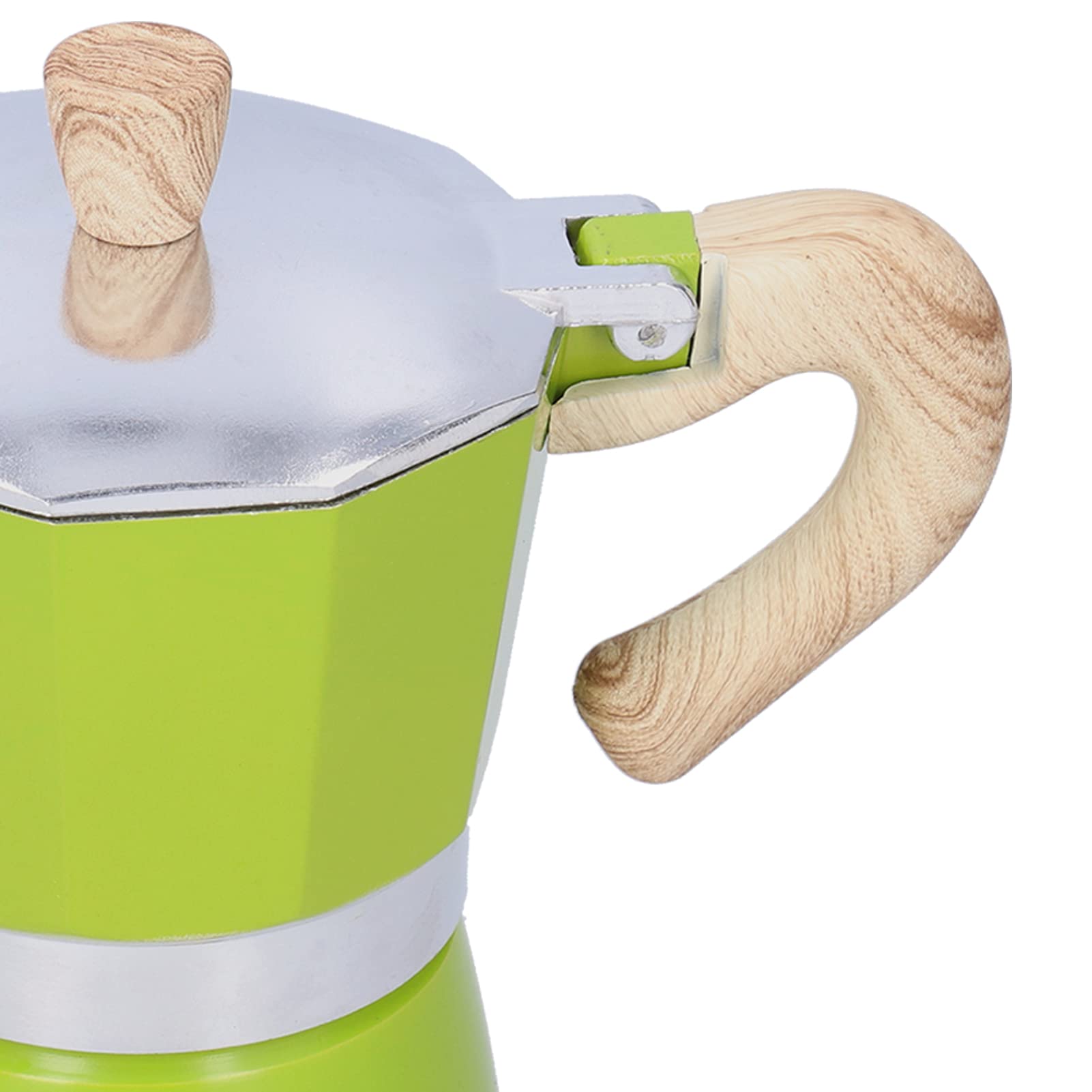 150ML Stovetop Coffee Maker - Green Espresso Moka Pot for Gas Stove, Durable Aluminum Coffee Kettle - Perfect for Home, Office, Camping & Outdoor Use