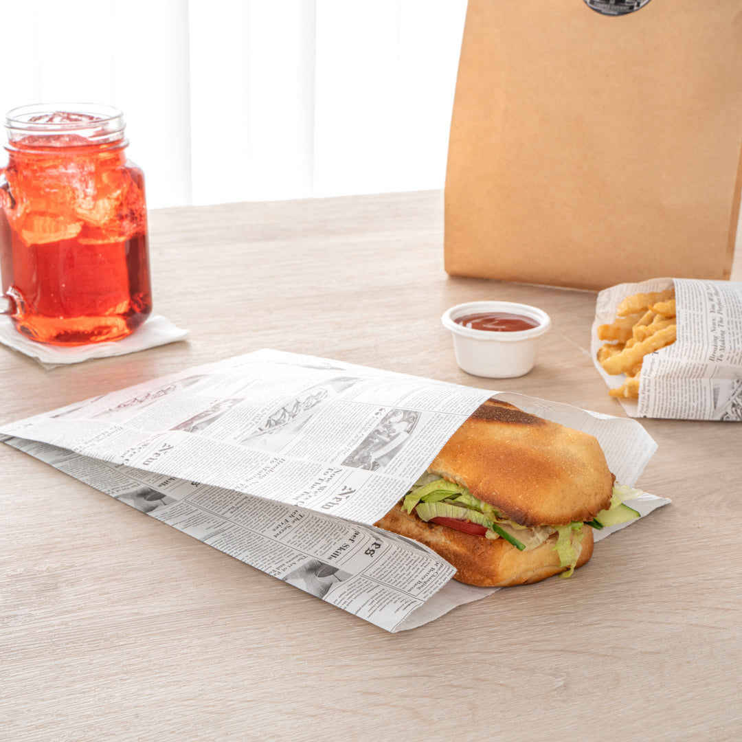 Eco-Friendly Newsprint Paper French Fry & Snack Bags - 7